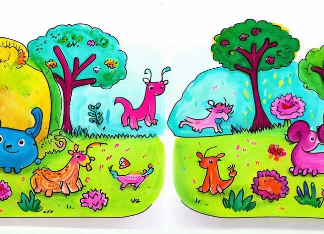 儿童手绘故事画5页，幼儿手绘故事