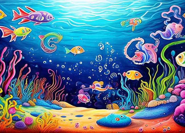 儿童画海底世界，少儿画海底世界