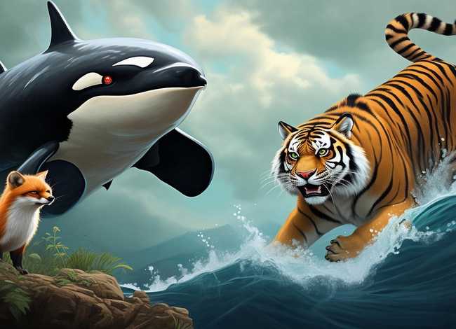 狡猾的虎鲸儿童故事,狡猾的狐狸和老虎故事 狡猾的虎鲸儿童故事,狡猾的狐狸和老虎故事