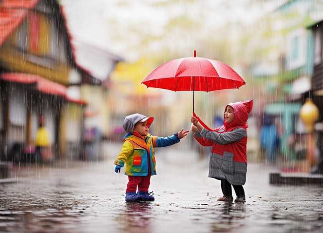 借雨伞的故事儿童；雨天借伞的故事