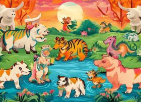 12生肖的故事绘本图片、12生肖的故事绘本插图