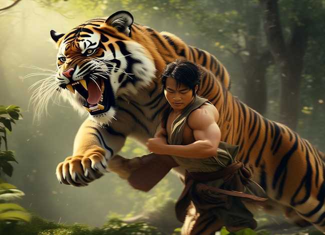 儿童故事武松打虎图片 少儿武松打虎故事
