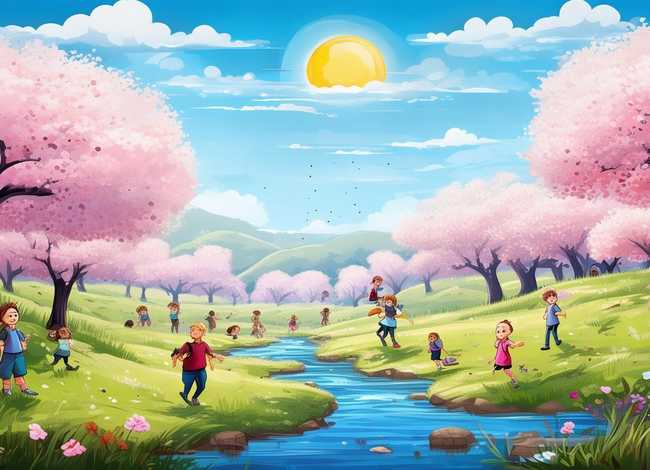 春天的故事儿童画线稿,春天的故事幼儿画 春天的故事儿童画线稿,春天的故事幼儿画