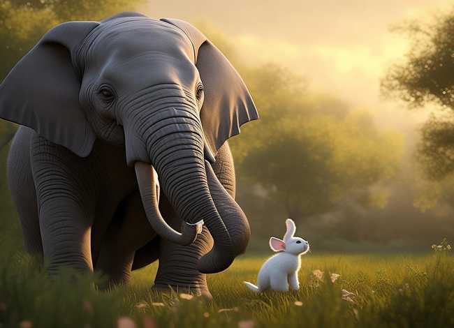 儿童睡前故事大象救小白兔；幼儿故事大象救小兔