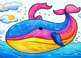 鲸鱼儿童画 鲸鱼儿童画涂色