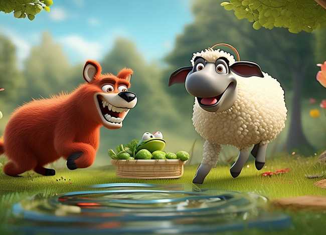 狼和青蛙的故事;狼和羊与青菜的故事 狼和青蛙的故事;狼和羊与青菜的故事