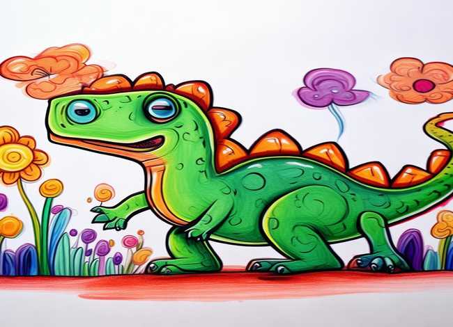 恐龙儿童画图片；恐龙儿童画图片简笔画