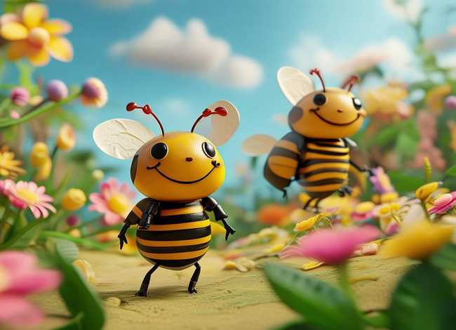 儿童故事两只小蜜蜂（两只小蜜蜂儿童画）