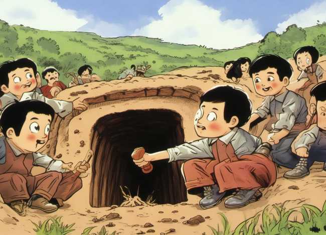 地道战儿童插画（地道战儿童绘画作品）