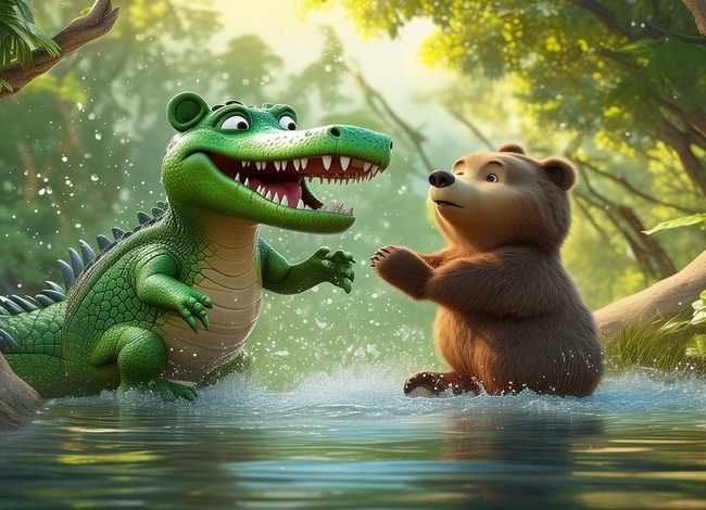 儿童故事鳄鱼和熊 鳄鱼和熊的故事 儿童故事鳄鱼和熊 鳄鱼和熊的故事