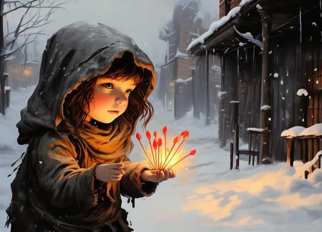 卖火柴的小女孩儿童故事简笔画 卖火柴的小女孩简笔画 儿童画