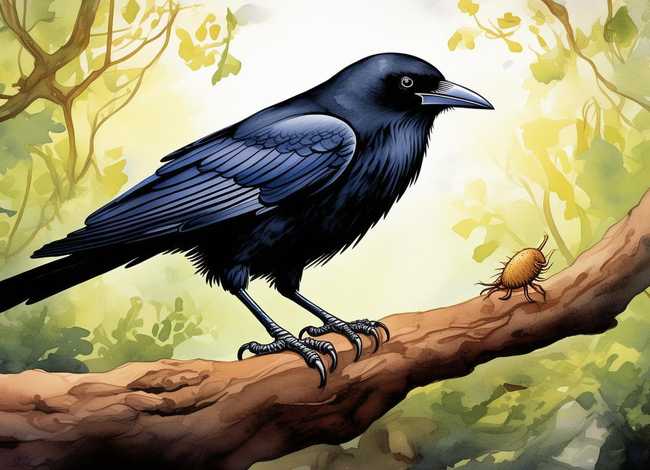 乌鸦找虫吃的故事；乌鸦找虫吃的故事视频