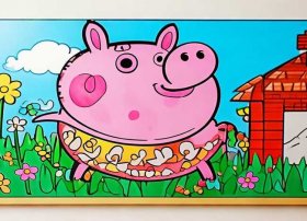 小猪佩奇儿童涂色画打印 小猪佩奇涂色画打印大图