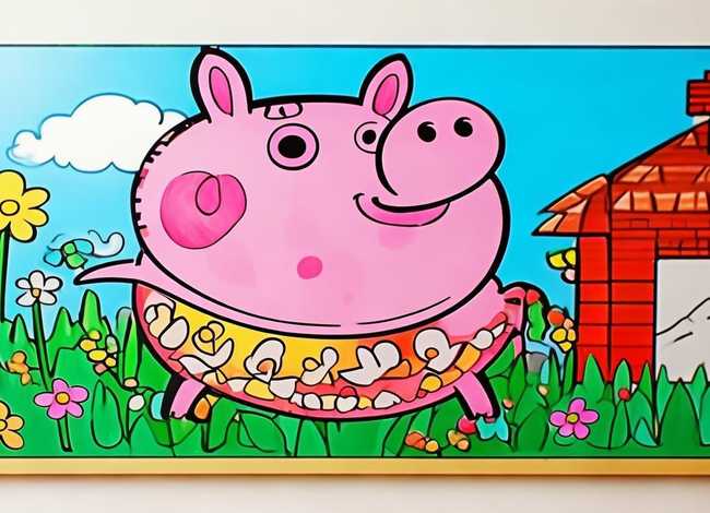 小猪佩奇儿童涂色画打印 小猪佩奇涂色画打印大图