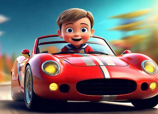 关于跑车儿童的故事简短 - 跑车儿童画的图片大全