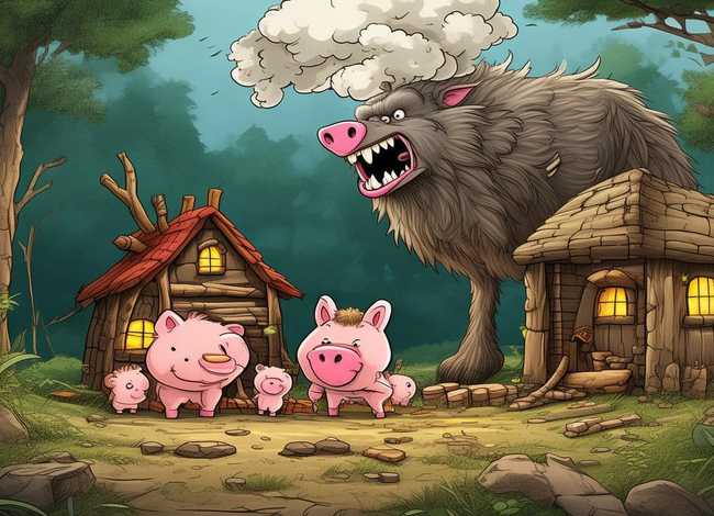 儿童故事三只小猪与大灰狼，三只小猪与大灰狼的故事视频