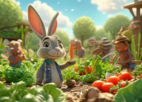 儿童睡前故事兔子先生的菜园子，兔子先生的菜园子中班故事活动教案