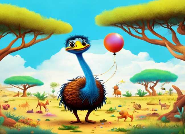 鸵鸟的故事儿童绘画、鸵鸟的故事绘本