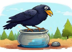 儿童故事乌鸦喝水的故事绘本；幼儿绘本乌鸦喝水的故事