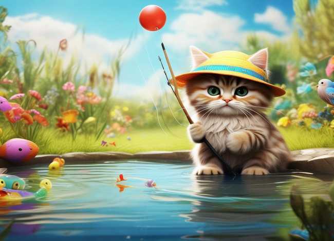 小猫钓鱼的故事ppt；小猫钓鱼的故事PPT