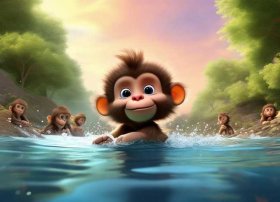 儿童睡前故事小猴子掉到水里 小猴子掉进水里的故事