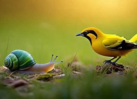 猫小帅儿童益智故事蜗牛与黄鹂鸟、蜗牛与黄鹂鸟故事简短