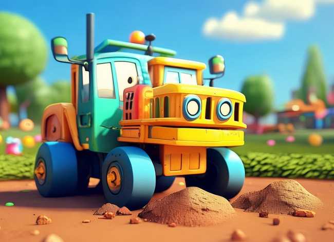 儿童挖土机动画 儿童挖土机3d动画片