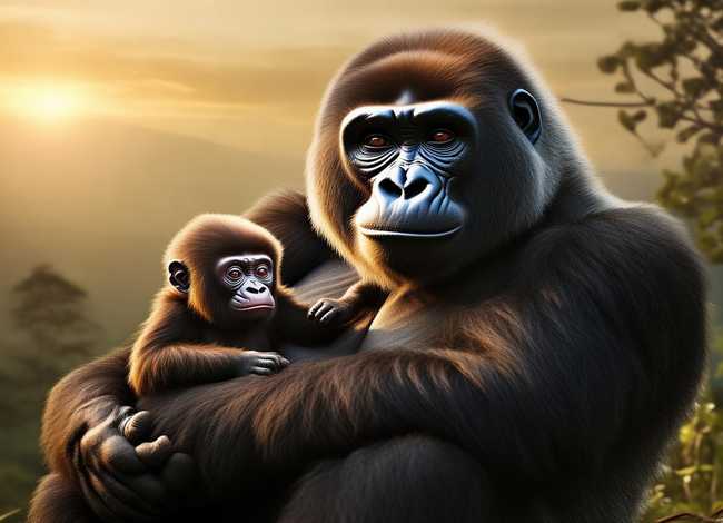 大猩猩的故事睡前故事 大猩猩和小猩猩的睡前故事