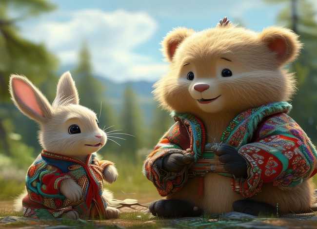 蒙语小故事;蒙语小故事兔子和熊 蒙语小故事;蒙语小故事兔子和熊