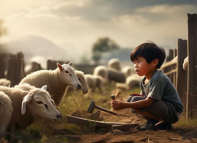 儿童故事亡羊补牢的故事带拼音，亡羊补牢的故事带拼音文字
