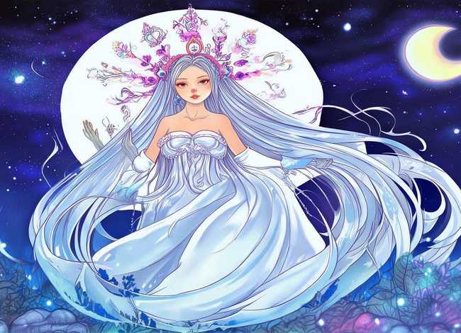 嫦娥儿童画涂颜色 - 嫦娥儿童画涂颜色的图片