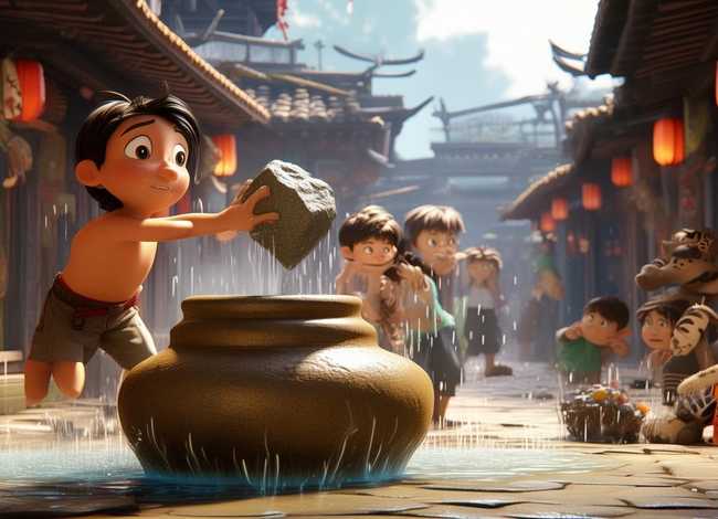 司马光砸缸贝乐虎儿童故事，司马光砸缸的故事贝乐虎