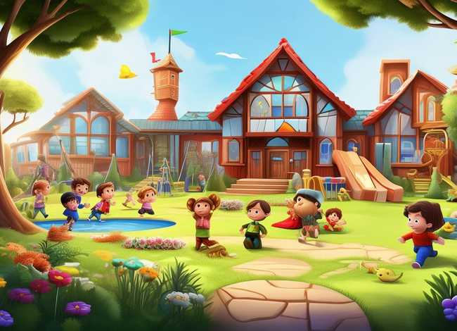 儿童学校故事背景模板，校园故事背景