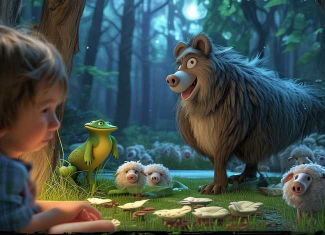 儿童睡前故事大灰狼和青蛙完整版、幼儿睡前故事大灰狼和羊