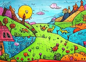 儿童手绘故事简笔画、幼儿手绘故事画