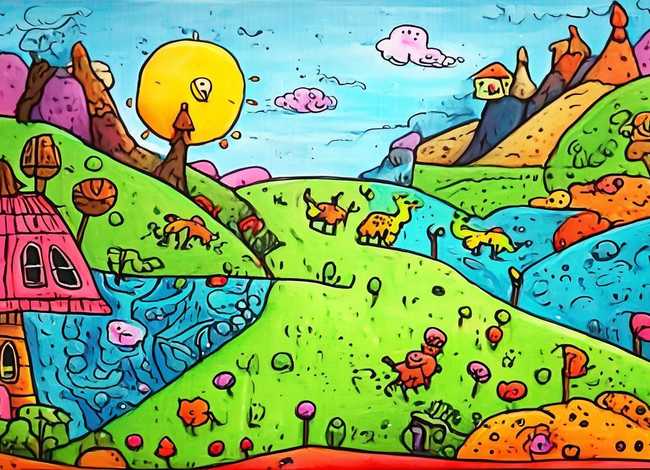 儿童手绘故事简笔画、幼儿手绘故事画