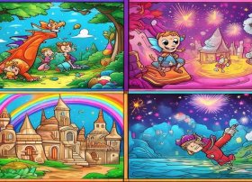 儿童故事连环画四宫格 - 幼儿故事四宫格连环画