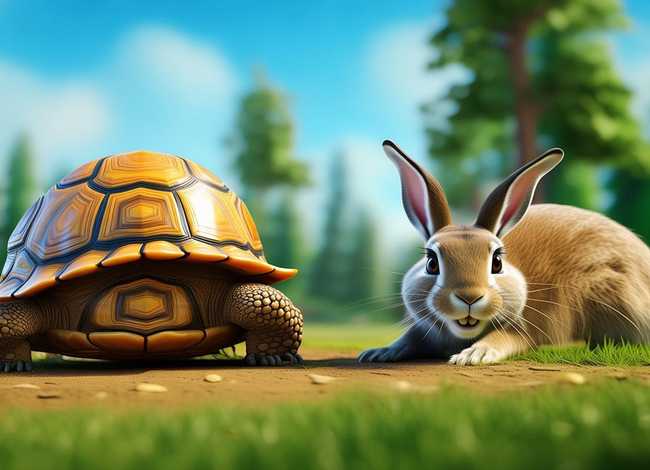 幼儿故事龟兔赛跑简短（幼儿故事龟兔赛跑简短50字）
