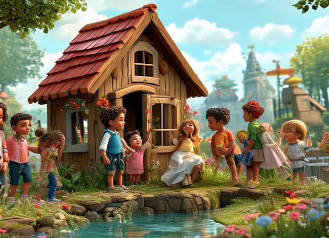 儿童故事场景模型绘画 - 幼儿故事场景画图片大全