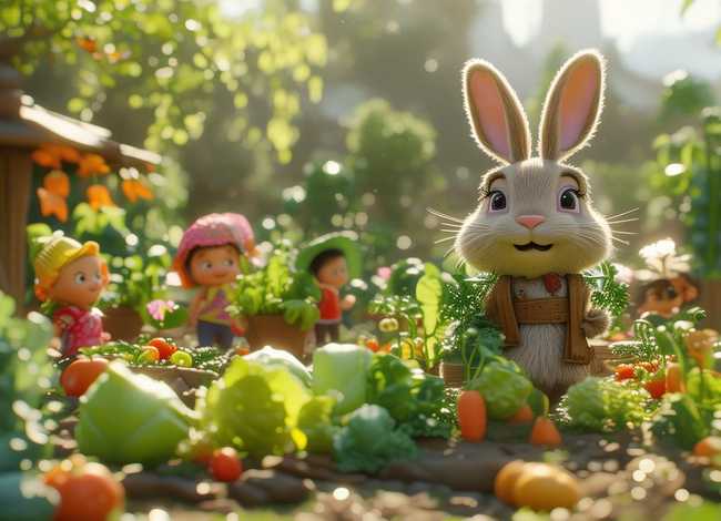 儿童睡前故事兔子先生的菜园子，兔子先生的菜园子中班故事活动教案