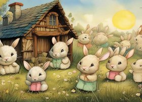 小兔子乖乖故事儿童画 - 小兔子乖乖故事配图画