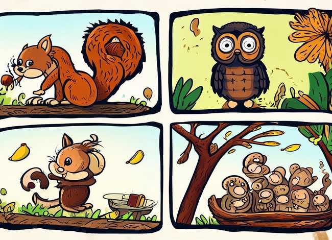 动物故事连环画四格简单、动物故事连环画四格简单版