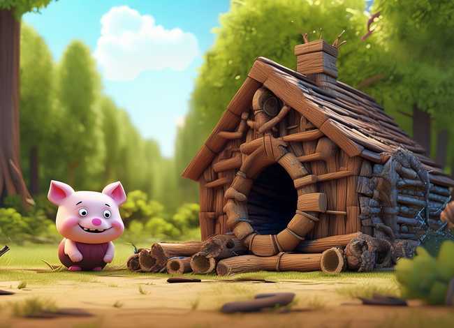 儿童故事狼来了小猪盖房子，小猪盖房子动画片狼来了