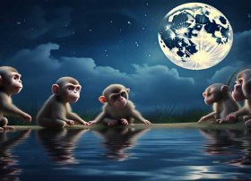 儿童睡前故事7岁以上猴子捞月亮、睡前小故事猴子捞月亮