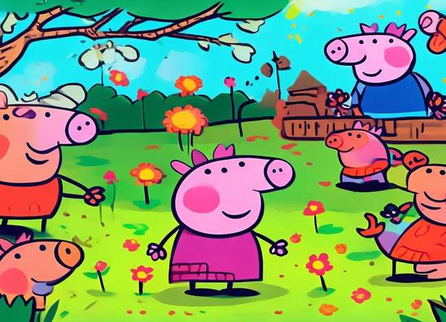小猪佩奇儿童画图片、小猪佩奇儿童画图片大全