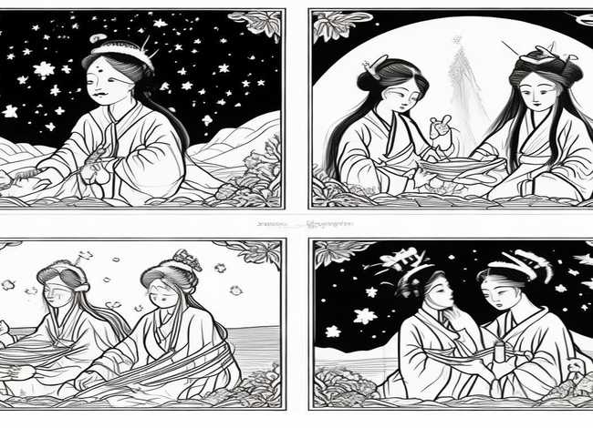 牛郎织女连环画简笔画 牛郎织女连环画简笔画4幅图加文字 牛郎织女连环画简笔画 牛郎织女连环画简笔画4幅图加文字