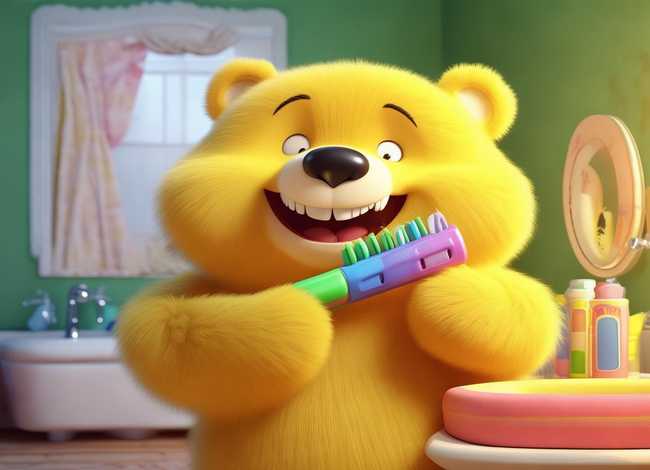 儿童故事刷牙小熊、小熊刷牙幼儿故事