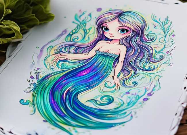 美人鱼公主简笔画图片打印；美人鱼公主简笔画图片打印版