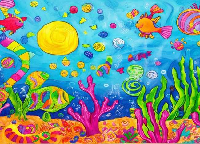 儿童海洋绘画图片大全 - 儿童海洋绘画图片大全 一等奖