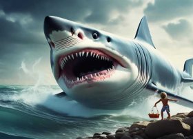 凶猛大白鲨儿童故事、凶猛大白鲨图片